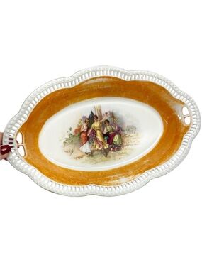 BAVARIA SCHUMANN Vintage Serving Dish with reticulated edges